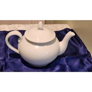 Vintage Apilco Made In France White Porcelain Teapot